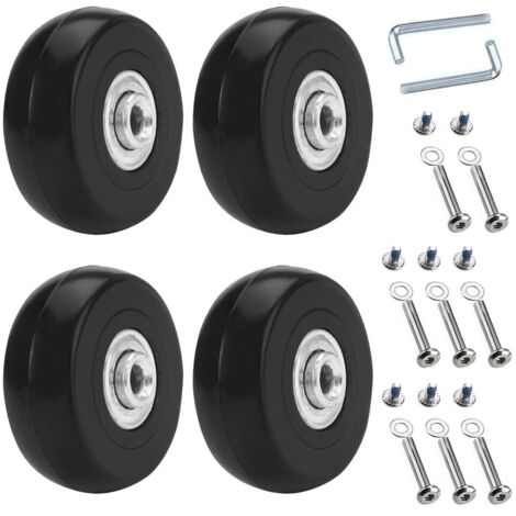 50 x18mm Roues Valise Universelle De Rechange pour Bagages 4 pièces,Caoutchouc Métal Valise Kit pour Valise,Chariot à Main,Poussette (1/5)