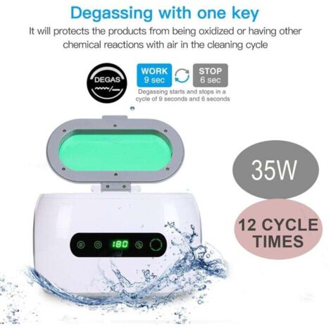 Nettoyeur à Ultrasons Professionnel 600ml, Appareil de Nettoyage pour Lunettes, Montres, Bijoux, Prothèses Dentaires, Ustensiles (1/4)