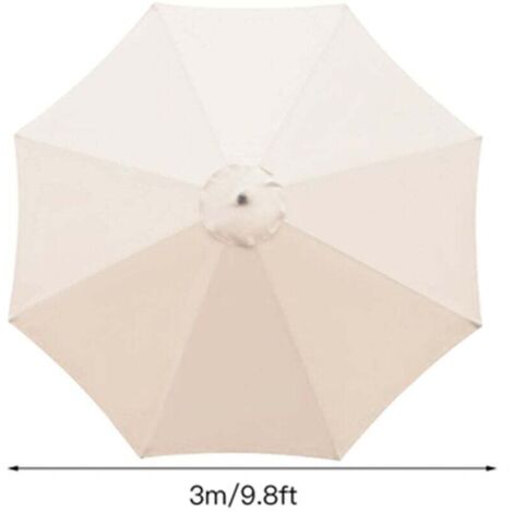 Housse de rechange pour parasol, 8 baleines, 3 m, imperméable, anti-UV, tissu de rechange, gris