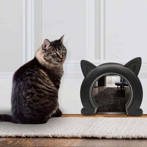 Porte intérieure pour chat - Porte intérieure pour chat - Portes pour animal domestique - 22,5 x 5,5 x 27 cm (L) Noir (1/4)