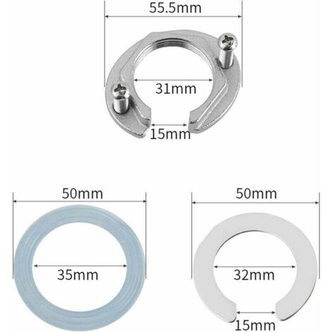 Kit D'écrous De Fixation De Robinet en Acier Inoxydable Pour Empêcher Les Robinets de Cuisine et De Salle De Bain De Se Desserrer, Connecteur De Type écrou à Un Trou 31 mm (1/4)