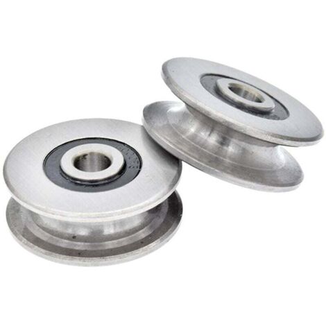 Union – Poulie de roulement à billes en acier inoxydable – Charge maximale 250 kg – Diamètre intérieur 8 mm – Pour systèmes de câbles industriels (1/3)