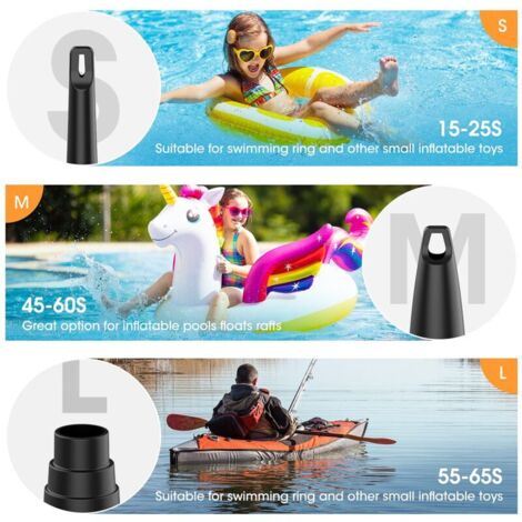 Pompe à Air électrique Rechargeable 5200 MAh – Débit 400 L/min, 3 Buses, Gonflage Rapide Pour Matelas, Bateau, Piscine, Camping