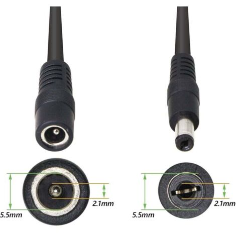 5.5/2.1MM 12V DC câble d'alimentation Splitter 1 mâle à 2 connecteurs Femelles CCTV DC Splitter 1 mâle à 2 Splitter câble Femelle (0,3M)