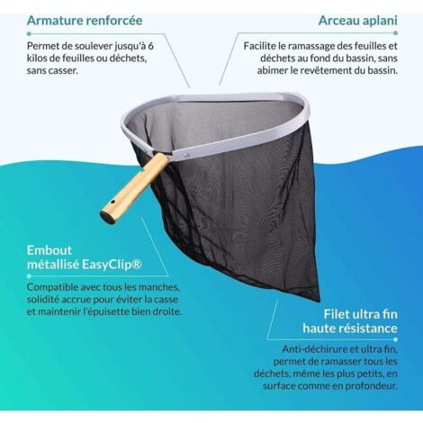 Trawler Épuisette de Fond Professionnelle en Aluminium renforcé, Robuste Maille Fine Balai Nettoyage Sac Profond incassable (1/4)