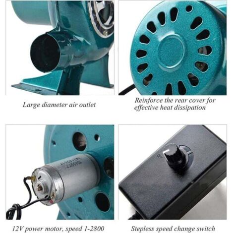 Ventilateur Radial 12V Avec Variateur De Vitesse - 15x9.7 Cm, 5500 Tr/min, Pour Refroidissement Appareils