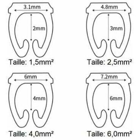 Etiquette Cable, Clip Numérique Codé de Étiquette Câble de 09 Numéro, Marqueur de Cable Coloré en Plastique en C Type, Anti-lâche(2,5mm² 100Pcs)