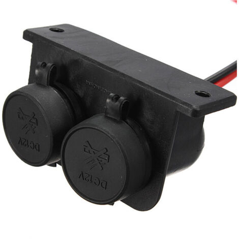 Allume cigare Socket,Double trou Imperméable Marine Grade 12V / 24V DC prise allume-cigare, Outlet pour Voitures à moteur et bateaux (1/4)
