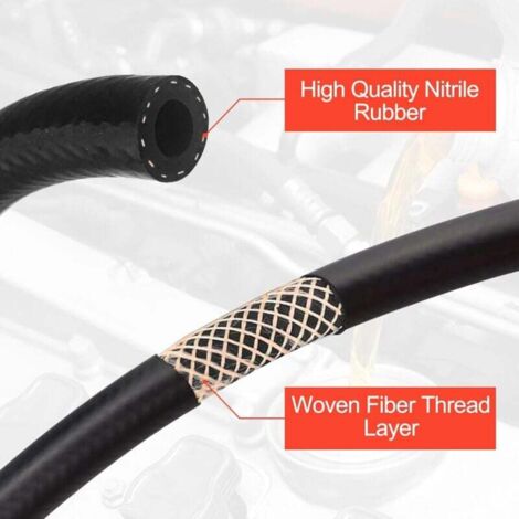 Durite Essence 8 Mm Tressée Toile Noire Pour VOLKSWAGEN Combi Split Brazil (1957-1975) - Au Mètre