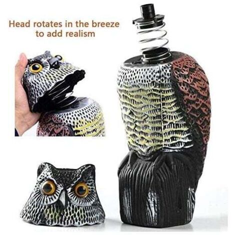 Lot De 2 Hiboux Réfléchissants Anti-pigeons - Répulsif Oiseaux Pour Jardin, Potager, Balcon