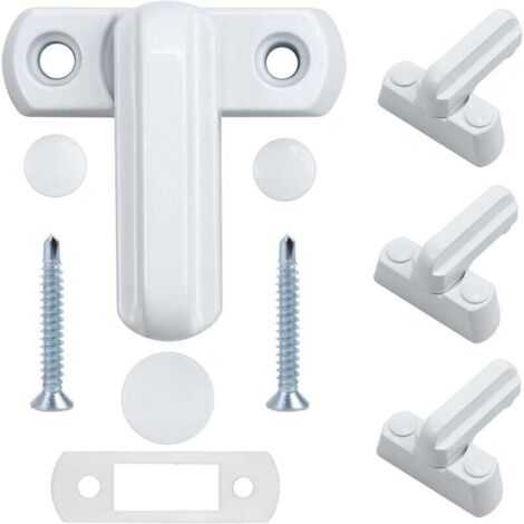 Serrure de Fenêtre-Alliage de Zinc-4PCS Blanc Verrou de Porte-Sécurité Domestique Pour Divers Porte Fenêtre- Sécurité de Maison la PVC (1/5)