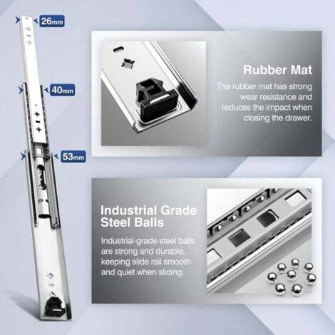 SHUHANG Glissiere Pour Tiroir Charge Lourde 800 à Extension Coplète