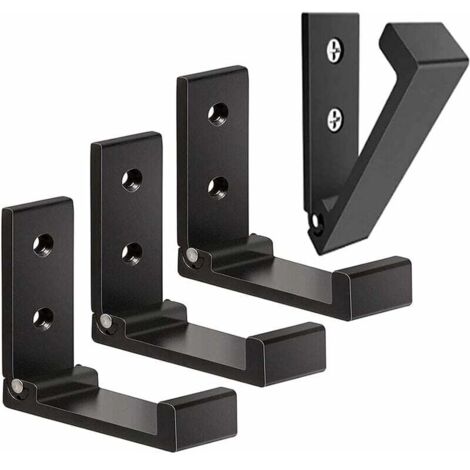 Lot de 4 Crochets Muraux Pliables-Crochets pour Manteaux Invisibles, Crochet Mural en Aluminium, Crochet de Suspension Mural en Alliage D'Aluminium Patères Pliables à 90 °-Noir