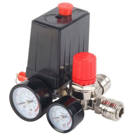 Sunxury – Kit pièces de pompe à air pour compresseur – Ensemble support régulateur européen – Pressostat 90-120 PSI – Durée de vie 80 000 cycles (1/5)