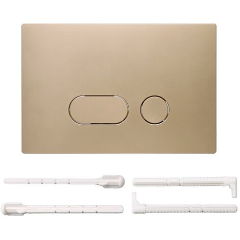 Plaque De Commande Wc,Plaque De Déclenchement,Double Déchargement,Avec Jeu De Tiges D'Échappement,Cadre De Fixation,Plaque D'Actionneur Compatible Avec Geberit Sigma 01,20,30,50,Up 320,300-Or mat (1/5)