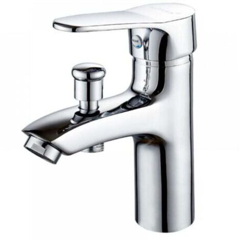 Aiperq Robinet baignoire robinet monotrou à double usage chaud et froid Alliage Mitigeur de douche, robinet salle bain douche