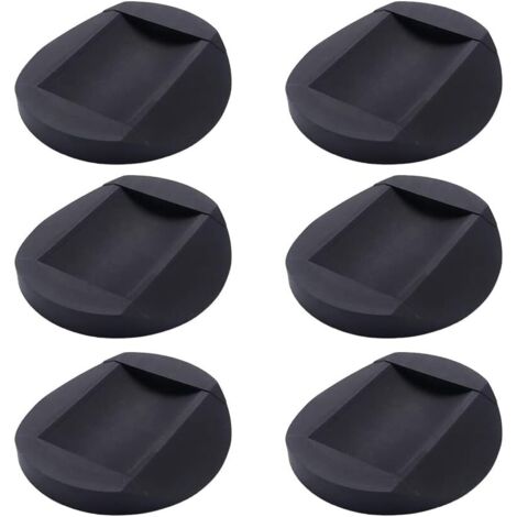 6 Pièces Patins Antidérapants en Caoutchouc, Meubles Castor Cups, Coussin de Pied de Chaise pour Tous Les Sols, Roues De Meubles, Noir (1/5)