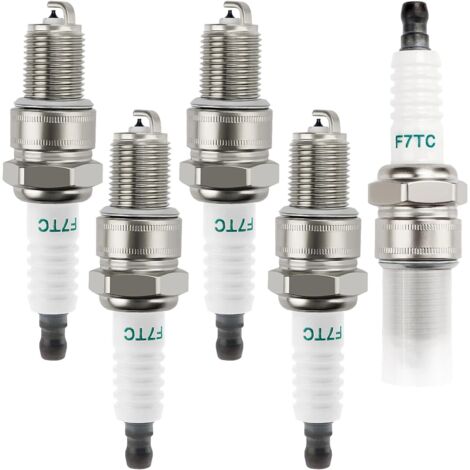 5 Pièces Bougies d'allumage F7TC, Tondeuse Bougie d'Allumage, Bougie d'allumage Borne Solide Remplacer F6TC / F7TC, pour GX120 GX200 GX240 Go Kart Polissage de Travail du Sol de Vélo 168F (1/5)