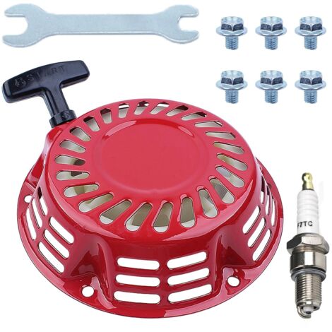 Ensemble de Démarreur à Rappel pour HONDA GX200 GX160 GX140 GX120 168F et Moteur 5.5HP 6.5HP, Lanceur avec Des Vis et Bougie Démarrage à Tirette Pièces de Rechange