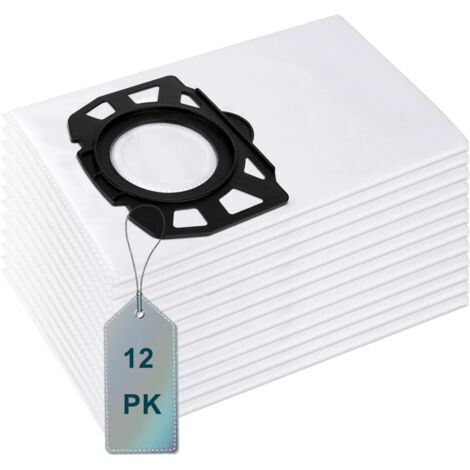 KFI 487 Lot de 12 sacs d'aspirateur compatibles avec Kärcher WD4 WD5 WD6 P WD5P WD6P Premium 2.863-006.0 MV4 MV5 MV6
