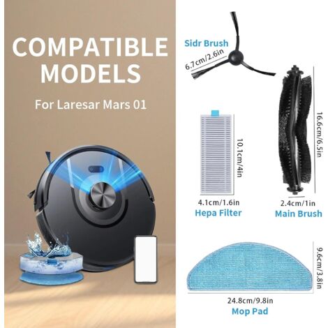 Lot De 4 Serpillières Microfibre Lavables Pour Aspirateur Robot Lefant M1 M2 Pro M2S U180 & OKP K8