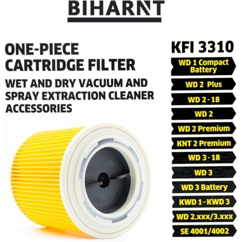 vhbw Filtervervanging voor Kärcher KFI 3310, 2.863-303.0 voor Stofzuiger - Patroonfilter, papier