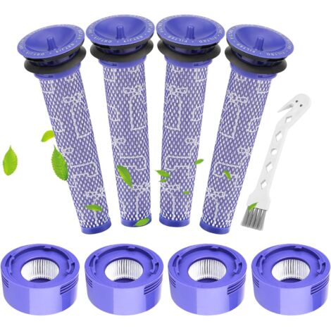 V7 V8 Lot de 4 filtres de rechange pour aspirateur Dyson V7 V8 Serie Absolute Animal, 4 filtres post-moteur et 4 kits de pré-filtres, remplace DY-965661-01, DY-967478-01 (1/5)
