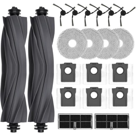 Kit d'accessoires pour aspirateur dreame X40 Ultra Complete / L40 Ultra, 6 sacs à poussière, 4 lingettes, 2 brosses à rouleau, 2 filtres, 6 brosses latérales, kit de pièces de aspirateur robot (1/5)