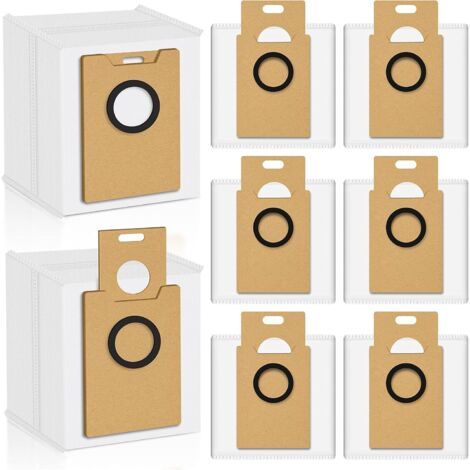 Lot de 8 Sacs à Poussière pour Aspirateur Robot Tapo RV20Max Plus / RV30Max Plus, 3,2L Sac de Rechange pour Aspirateur Grande Capacité (1/5)
