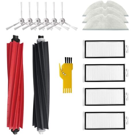 Kit d'accessoires pour roborock Q8 Max Q8 Max+ Q5 Pro Q5 Pro+ Robot aspirateur Pièces de rechange 15 paquets 1 jeu de brosses roulantes, 4 filtres, 6 brosses latérales, 3 serpillières (1/5)