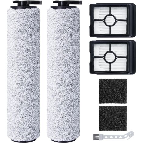Rouleau de brosse de rechange et filtre HEPA pour BISSELL CrossWave HF3 Aspirateur Balai Laveur Sans Fil (3598N), 2 rouleaux de brosse + 2 filtres HEPA + 2 éponges filtrantes + 1 brosse de nettoyage
