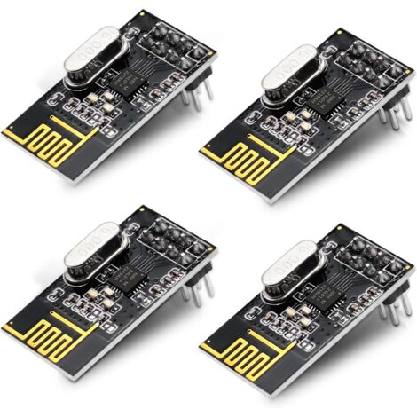 4pcs nRF24L01+2.4G Wireless Transceiver Module,Émetteur radio NRF24L01 Module RF PI ARM Module de communication sans fil Mise à jour-200M (1/5)