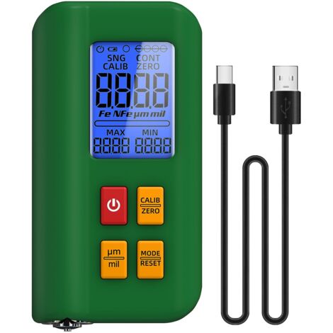 BSIDE Mini Testeur d'Épaisseur de Peinture Automobile Grand Écran Triple Affichage 0-1500µm Fe/NFe Détection/Calibrage Automatique Jauge Épaisseur Professionnel avec Batterie Rechargeable et Housse (1/5)