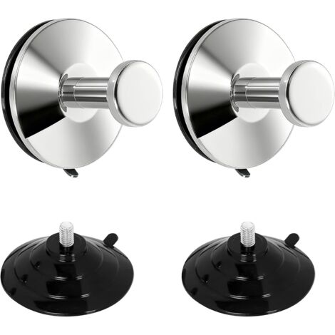 Crochet Ventouse Puissante Salle de Bain, Crochet Muraux sans Perçage Robuste Patère Murale en 304 Acier Inoxydable et Premium PVC, Chrome Poli, 2 Pcs, EGKN23001Y-XP-C-2P (1/5)