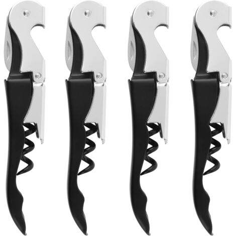 Limonadier Professional 3 in 1 Carbon Steel Corkscrew for Beer and Wine Bottle, Waiter Corkscrew and Foil Cutter for Sommeliers, Waiters and Bartenders, Black (1/5)