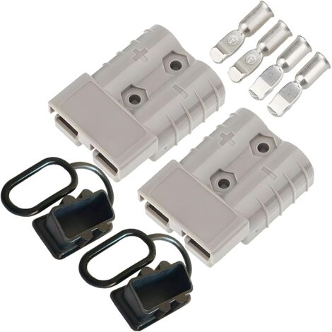 2 PCS Batterie Connecteur 600V 50A 50Amp Batterie Connexion Rapide Prise de Connecteur pour Voiture Van Les Modes Moto (Gris) (1/5)