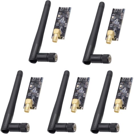 NRF24L01 + PA + LNA Module émetteur-récepteur sans fil RF avec antenne SMA 2,4 G 1100 m Compatible avec Arduino (5 pièces) (1/5)