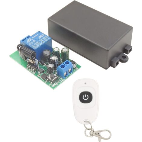 Commutateur de télécommande de lumière radiofréquence, récepteur de Relais sans Fil RF 433 MHz RF 220V 240V 110V 1500W avec émetteur, Mode à Bascule Allumer/éteindre la Lampe… (1/5)