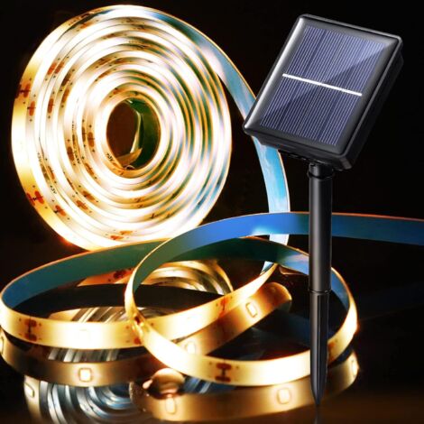 Guirlande lumineuse solaire à LED - 3 m - IP65 - Étanche - Avec 90 LED - 2 modes - Technologie de capteur de lumière - Pour jardin, fête (1/5)