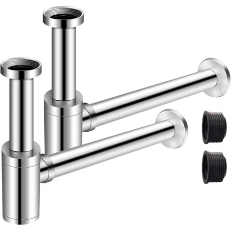 Siphon De Lavabo Universel Kuchinox, Métal, Couleur Or, Modèle Bouteille. Neuf, Dimensions 29x38x10 Cm. Pour Une Salle De Bain Ou Une Cuisine Au Look Rétro Ou Chic.