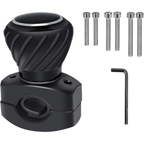 Universelle Boule de Volant Voiture, Bouton de Volant à 360 Degrés Auxiliaire, Bouton Power Spinner, Boule de Volant pour Tracteur, Voiture, Camion, Bateau Noir (Noir) (1/5)