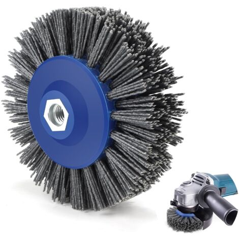 M14 Brosse Ronde Brosse Nylon Brosse Abrasive pour meuleuse d'angle ø140mm épaisseur de Fil 1,6mm Brosse structurante Roue de tréfilage Brosse Brosse de Polissage pour Machine de satinage Bros