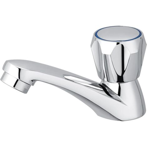 Robinet de Lavabo Froid en Métal - Facile à Installer, Chromé, pour Salle de Bain et Club (1/5)