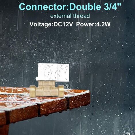 Électrovanne 12V DC 3/4'' DN20 Normalement Fermée – Connexion Rapide Eau, Plastique & Laiton