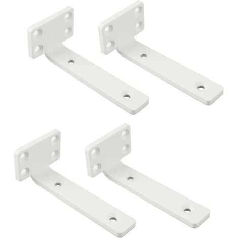 Lot de 4 Supports d' Étagère Flottants,10 x 5 CM, Équerre Étagere Durable et Pratique, Equerre Etagere Murale avec Vis, Blanc (1/5)
