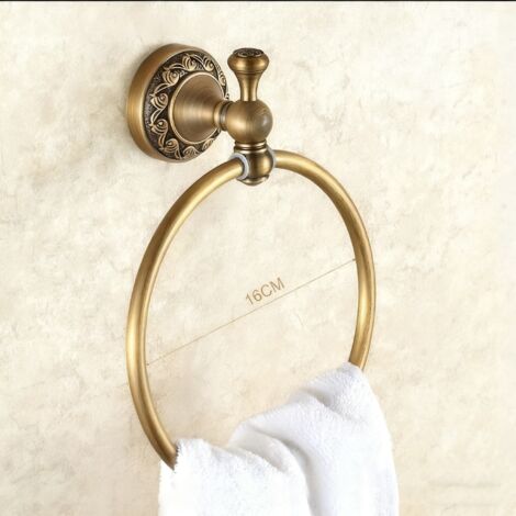 Kit salle de bain rétro Klassic solide cuivre et verre céramique , revêtement Minimal Bronze Montage mural de conservation Bain Accessoires Accessoires décor Porte-sèche-cheveux Anneau à serviettes