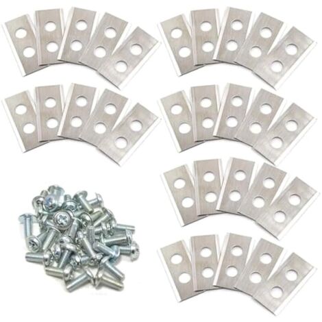 Lames de tondeuses, 30 Pcs Robots Longue durée, vis incluses, pour Les Robot Tondeuse Worx Landroid, Landxcape et Einhell, Lames de Rechange, Argent (1/5)