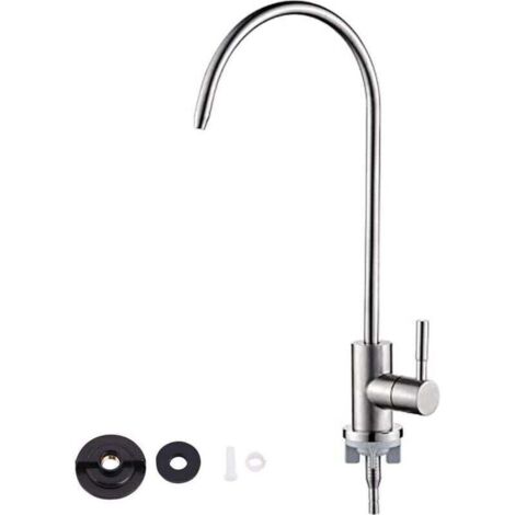 1/4 '' Robinet En Acier Inoxydable Chrome Plaqué Osmose Inverse Col De cygne Eau Potable Filtre Cuisine Robinet (1/4)
