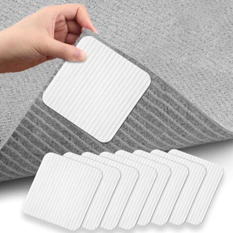 Clips - Les meilleurs clips antidérapants lavables - Technologie sous vide - Nouveaux matériaux anti-plis : maintiennent votre tapis en place et offrent des bords plats, faciles à retirer (paquet de 8 (1/4)