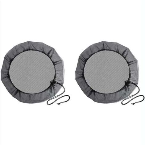 (Diamètre 100 cm) Filet de Baril de Pluie, 2 Pièces Filet de Protection avec Cordon de Serrage, Couverture Anti-Moustique & Animaux pour Récupérateur deau de Pluie (1/4)